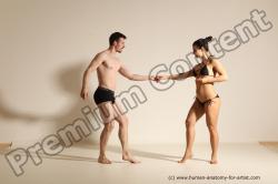 Underwear Woman - Man White Average Short Brown Dancing Dynamic poses Academic